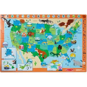 Melissa & Doug  Jumbo National Parks U.S.A. Map Floor Puzzle 45 pc NWT